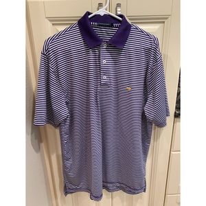 Southern Marsh Purple and White Striped Polo Shirt